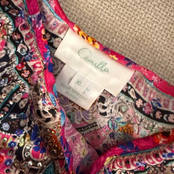 Camilla Free Love shoestring playsuit XL 100% silk - Picture 5 of 13